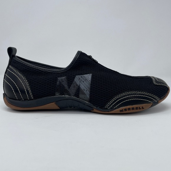 Merrell Barrado Black Mesh Zip Up Slip On Performance Minimalist Shoes J73426 10 - Picture 2 of 9